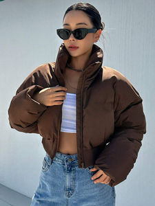 Blouson matelassé tendance pour femmes, personnalisé, imperméable, écologique, respirant, taille plus, design minimaliste, coupe courte, hiver - Product Image 5