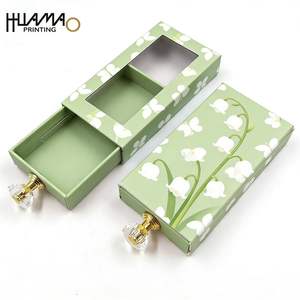 Caja de embalaje de lujo para pestañas estilo cajón con ventana transparente y asa de cristal, venta al por mayor, logotipo personalizado, embalaje para pestañas postizas - Product Image 1