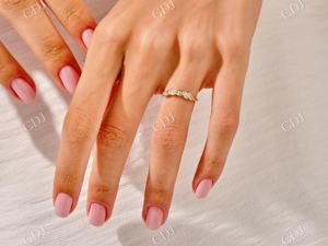 Marquise Lab Grown Diamond Wedding Band para mujer 18K oro amarillo CVD Diamond Eternity Band Ring Whole Hand Setting Diamond Band - Product Image 5