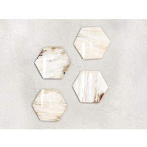 Natural Buffalo Horn <b>Table</b> <b>Coasters</b> Handmade Rustic Drink Accessories High Quality - Product Image 3