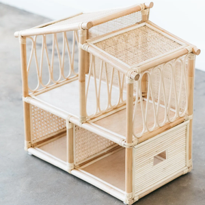 Estantes de Almacenamiento de Mimbre Natural Minimalistas para Casa de Muñecas, Aptos para Niños, Hechos a Mano en Vietnam - Product Image 2