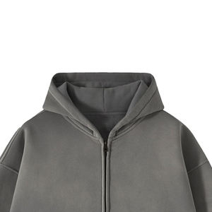 Sweat à capuche en molleton épais pour homme 100% coton, col à capuche, poche, tissu respirant, impression personnalisable, hiver - Product Image 2