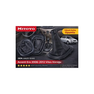 Hyundai Accent Era 2006-2012 OEM 84620-1E000 <b>Gear</b> Shift Boot Leather Material 6 Car <b>Gear</b> <b>Knob</b> Logo Perfect Fit Easy Installation - Product Image 1
