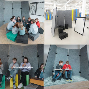 Panneaux de séparation mobiles en feutre PET légers <span class=keywords><strong>et</strong></span> flexibles avec attaches Velcro, cloisons murales, panneaux de tableau d'affichage, écrans de protection, tentes - Product Image 5