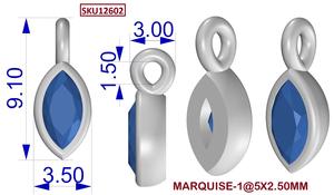 Pendentif Charme Marquise en Rubis Naturel, Argent Sterling 925, Plaqué Rhodium et Or, Sertissage Clos, Bijou Cadeau Tendance et Adorable - Product Image 6