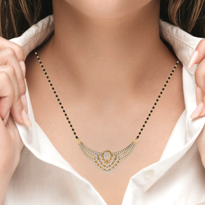 Conjunto de Mangalsutra de Plata de Ley Chapada en Oro con Cadena Ajustable de 43 cm, Piedras de Circonita Cúbica, Joyería Fina de 8.0 g - Product Image 5