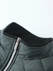 <b>Men's</b> Cozy Fleece-Lined Jacket - Casual Regular Fit with Zip Front & Baseball Collar for FallWinterQuilted Warm Jackets for <b>Men</b> - Product Image 5