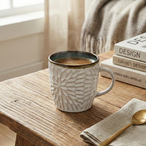 Ensemble de 4 tasses à thé en céramique douce blanc cassé - Product Image 3