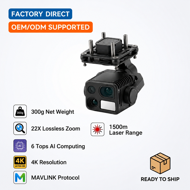 AURA AP-G4S 300g Micro EO IR Drone Gimbal Camera 640x512 Thermal Imaging 22X Lossless Zoom UAV Camera 1500m Laser Rangefinder