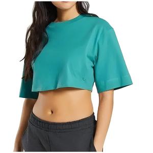 Débardeurs tendance pour femmes, écologiques, anti-rétrécissement, décontractés, 100% coton jersey, respirants, manches courtes, logo sur le devant - Product Image 4