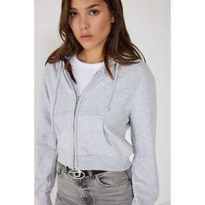 Sudadera Corta con Cierre, 100% Algodón, Cuello Redondo, Manga Regular - Product Image 4