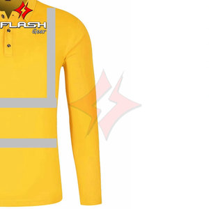 Camiseta Polo de Trabajo Impermeable de Alta Visibilidad para Hombre, ANSI Clase 1, con Franjas Reflectantes de Seguridad, Logotipo Personalizado, Manga Corta para Uso Industrial - Product Image 6