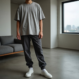 Ropa deportiva para hombre, camisetas holgadas, chándal con hombros caídos, chándal transpirable a prueba de viento para correr, camisetas Cargo para niños, pantalones de chándal - Product Image 6