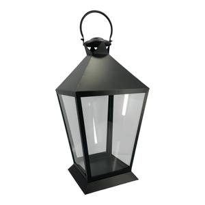 Ensemble de lanternes décoratives en métal noir mat moderne avec panneaux en verre, lanternes de sol hautes pour la décoration de jardin et de mariage en extérieur - Product Image 5