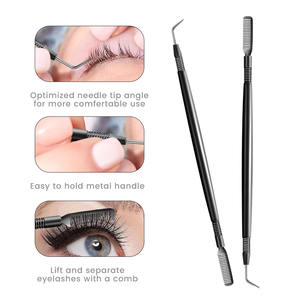 Black Plasma Pointed Lash Lift Tool Stainless Steel <b>Eyelash</b> <b>Separator</b> Tool with Comb <b>Eyelash</b> Extension Lifting Tool by Bahasa - Product Image 1