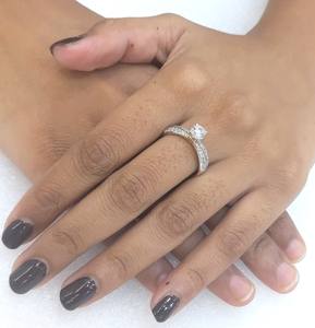 Anillo de compromiso clásico con diamante cultivado en laboratorio de corte redondo de 0,85 quilates para mujer, joyería de oro blanco/amarillo macizo de 14k, regalo de San Valentín - Product Image 3