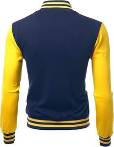 Veste d'université élégante à contraste de couleur pour hommes manches longues Baseball décontracté sport mode veste bouton de broderie léger - Product Image 3