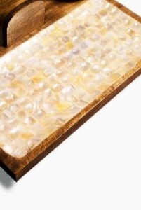 Plato de servir de madera de nácar más vendido con tazón a bajo precio de la India - Product Image 5