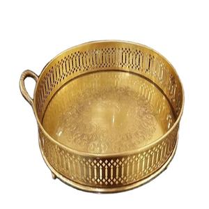 Plateaux de service au Design élégant pour ustensiles de cuisine, vaisselle, plat de service de nourriture d'hôtel, plateaux de service de café en métal moderne plaqué or - Product Image 1