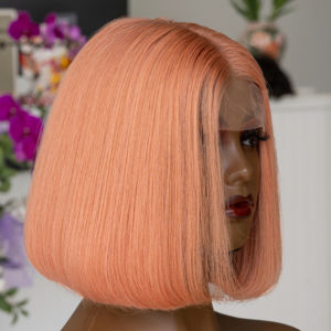 100% cheveux humains vietnamiens Bob perruques longue ligne droite fermeture frontale Extension cheveux vierges dentelle transparente dentelle suisse non traitée - Product Image 1