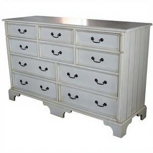 Cómoda Antigua Francesa de Madera Maciza para Dormitorio con 10 Cajones Pintada de Blanco con 2 Años de Garantía - Product Image 1