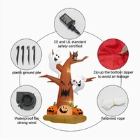 Décoration de fête d'Halloween en forme de citrouille et de fantôme gonflable, modèle d'air lumineux LED pour cour américaine, arbre fantôme