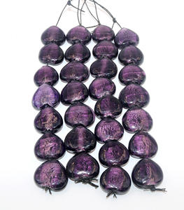 Large Blue Foiled Glass and Crystal <b>Beads</b> 30mm Heart Shaped for Jewelry Making Decoration Pendant - Product Image 2