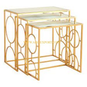 Plateau en bois et pieds en fer métallique Table gigogne à café faite à la main de qualité supérieure Conception admirable Nouvelle arrivée Tables de meubles - Product Image 6