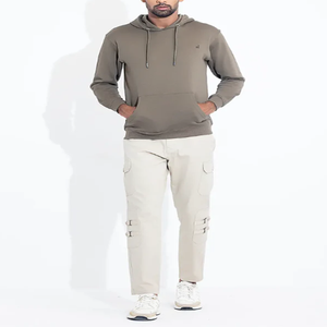 เสื้อฮู้ดสวมหัวสำหรับผู้ชายขนาดใหญ่กว่า500แกรมดีไซน์โลโก้แบบกำหนดเองพิมพ์พัฟน้ำหนักสูงสำหรับฤดูหนาว - Product Image 4