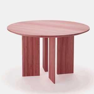 โต๊ะรับประทานอาหารไม้ทรงกลมทันสมัยพร้อมขาไม้กระดานแนวตั้งที่ไม่เหมือนใครสำหรับบาร์ในบ้านโรงแรมคาเฟ่วิลล่า - Product Image 1