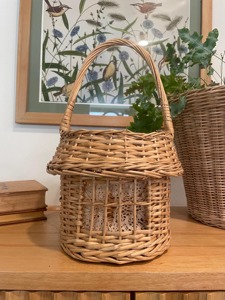 Cesta de Mimbre Tejida a Mano Artex Green Earth para Ventana, Ecológica, de Ratán Natural, Moderna, Geométrica, Multifuncional, para Almacenamiento - Product Image 1