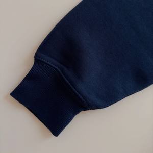 New <b>Navy</b> Blue Winter <b>Men's</b> Hoodie High Quality Slim Fit Cozy Cotton <b>Fleece</b> Solid Pattern Hooded Terry Fabric 3D Pattern Design - Product Image 2