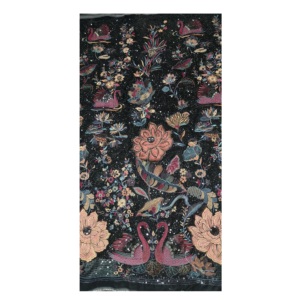 Tissu de velours de broderie florale extensible 180GSM pour chemisiers de rideaux 52 pouces de large tissu de broderie lisse et brillant - Product Image 1