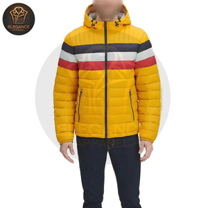 แจ็กเก็ตปลาปักเป้าสำหรับผู้ชายเสื้อโค้ทเดินป่าตั้งแคมป์และฤดูหนาวแจ็คเก็ตลายทางสีเหลืองสีแดงสำหรับกีฬากลางแจ้ง - Product Image 4