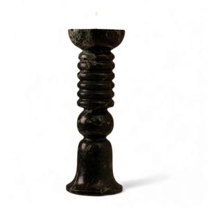 Modern <b>Black</b> Marble <b>Candle</b> Holder with Sculptural Design for Elegant Home & Table Decoration - Product Image 4