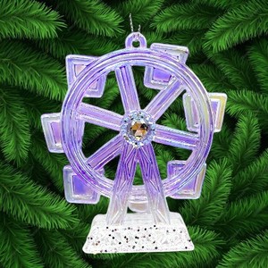 Creativo Navidad Año Nuevo Feliz Navidad Decoración colgante Claro Amarillo Azul Púrpura Irrid Plateado Acrílico Noria Ornamento - Product Image 3