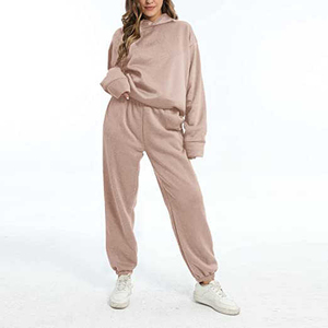 Survêtements décontractés à capuche pour femmes 2026, 2 pièces, personnalisés, respirants, 100 % coton, haute qualité, vente en gros, prix raisonnable - Product Image 2