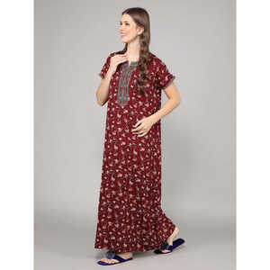 Chemise de nuit Alpine ODM avec poche latérale, fermeture à cordon, logo personnalisé, tissu tissé, toucher doux, encolure brodée à la machine, MOQ 3 pièces - Product Image 5