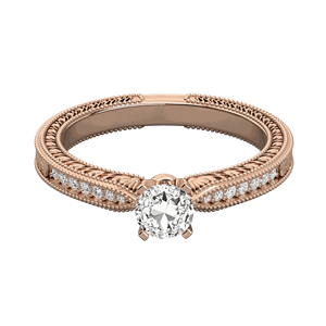 Anillo de Compromiso Estilo Edwardiano con Diamante de Corte Redondo - Product Image 1