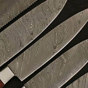 2024 haute qualité professionnel Style japonais damas acier 7 pièces cuisine Chef ensemble éplucher manche en bois pour fruits légumes - Product Image 6