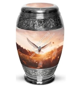 โกศเผาอลูมิเนียมสำหรับมนุษย์ผู้ใหญ่ฝาแกะสลักตามสั่งทำจากไม้โกศสำหรับสัตว์เลี้ยง - Product Image 1