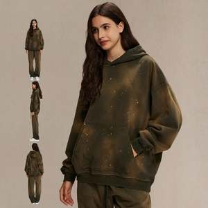 Sudaderas con capucha de hombre con logotipo personalizado 100% algodón negro ácido lavado básico bajo MOQ Winter Essentials - Product Image 1