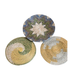 Cesta de plato de algas marinas rústicas decoración colgante de pared hecha a mano Vietnam con mimbre de bambú de ratán acento ecológico para estilo bohemio - Product Image 5