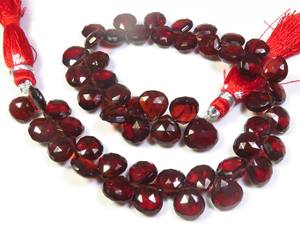 พลอยโกเมนแบบโมแซมเบียธรรมชาติ9 "ตัดลูกปัดสีแดง8-9มม. - Product Image 3