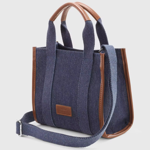 กระเป๋าสะพายไหล่ผ้ายีนส์สำหรับผู้หญิงมีโลโก้ที่กำหนดเองความจุขนาดใหญ่และดีไซน์กันน้ำได้ - Product Image 1