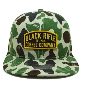 Impressão personalizada Padrão de Camuflagem com Tecido Patch Logo Snapback Caps Marca Promocional Chapéus Esporte caps