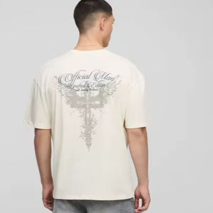 เสื้อยืดโอเวอร์ไซส์ผู้ชาย สกรีนลาย สไตล์ไฮสตรีท ผ้าฝ้าย 100% 250GSM ย้อมเส้นด้าย คุณภาพเย็บระดับพรีเมียม รับผลิตตามสั่ง ขายส่งจำนวนมาก - Product Image 1