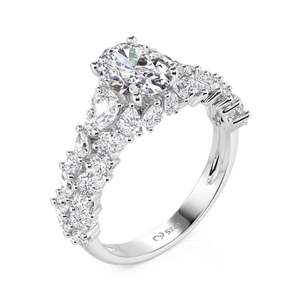 Bague de fiançailles ovale Jeulia Olivetta avec halo caché en diamants - Product Image 2