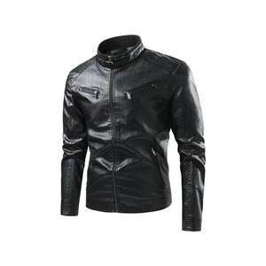 Leather <b>Jacket</b> Solid Color <b>Men</b> Leather <b>Jacket</b> Streetwear <b>Men</b> Leather <b>Jacket</b> - Product Image 4