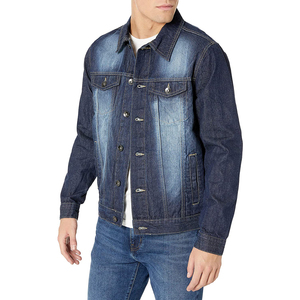 Veste en jean zippée pour hommes de haute qualité 100% coton Vintage Washed Label Embroidery Saison d'hiver - Product Image 5
